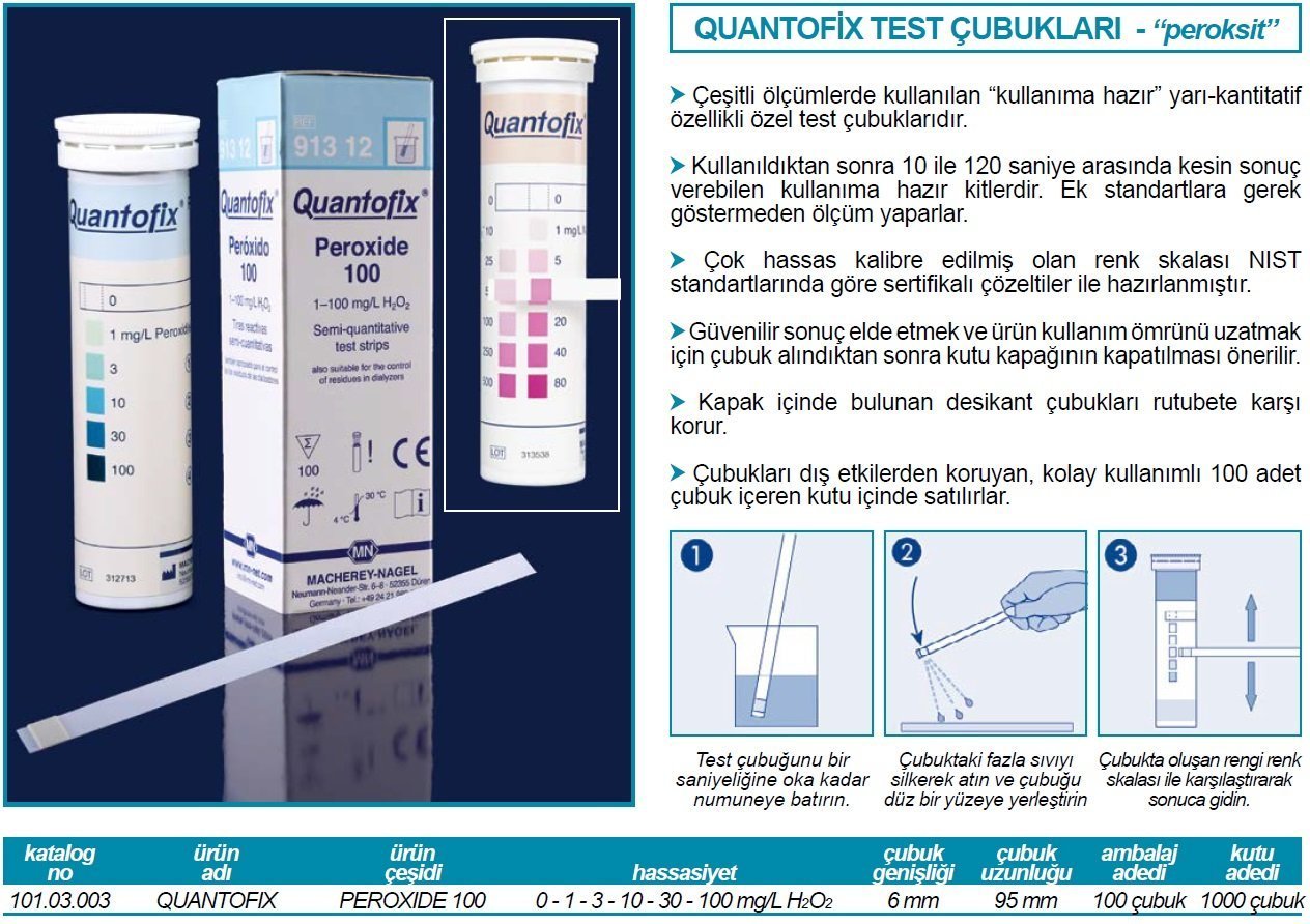 Macherey Nagel 91312 Quantofix Peroksit Test Kağıdı